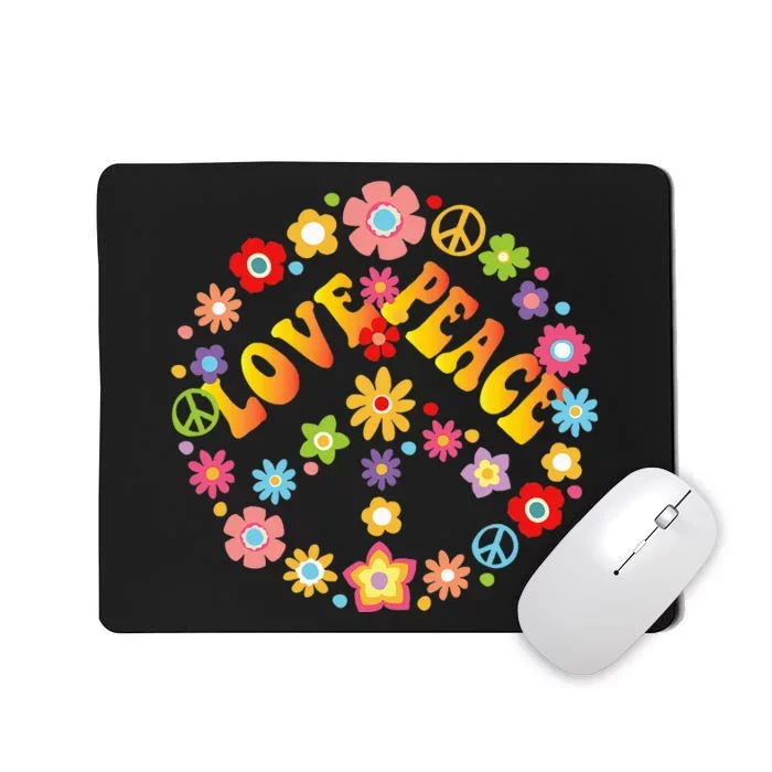 PEACE SIGN LOVE 60s 70s Tie Dye Hippie Mousepad