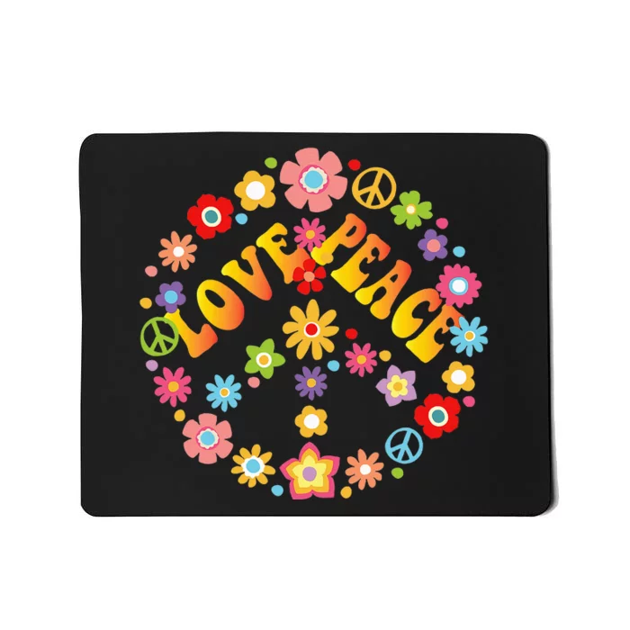 PEACE SIGN LOVE 60s 70s Tie Dye Hippie Mousepad