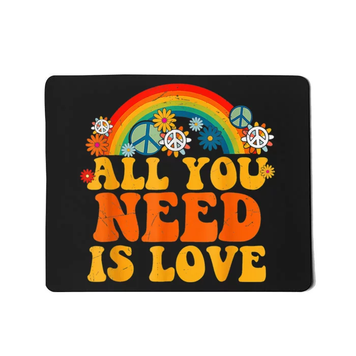 PEACE SIGN LOVE 60s 70s Tie Dye Hippie Halloween Costume Mousepad