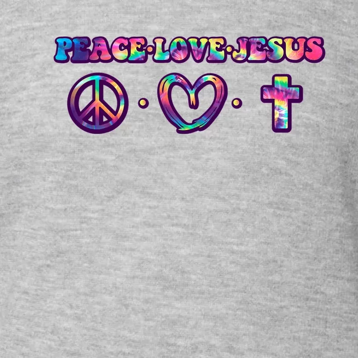 Peace Symbol Love And Jesus Believe Toddler Sweatshirt