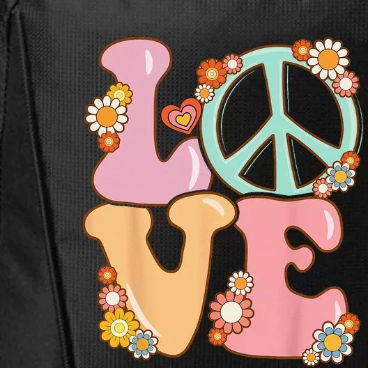 Peace Sign Love 60s 70s Costume Groovy Hippie City Backpack