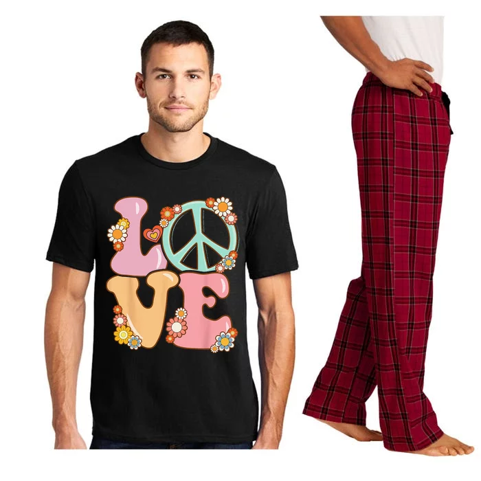 Peace Sign Love 60s 70s Costume Groovy Hippie Pajama Set