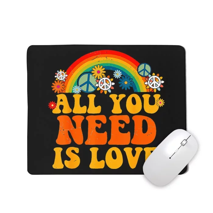 PEACE SIGN LOVE 60s 70s Tie Dye Hippie Halloween Costume Mousepad