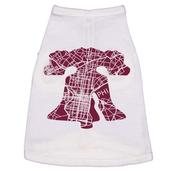 Philadelphia Street Map Liberty Bell Vintage Maroon P.Hilly Doggie Tank