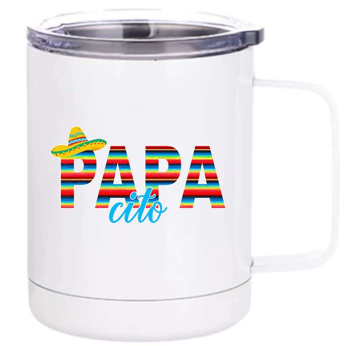 Papacito Serape Mexican Sombrero Cinco De Mayo Front & Back 12oz Stainless Steel Tumbler Cup