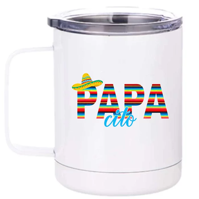 Papacito Serape Mexican Sombrero Cinco De Mayo Front & Back 12oz Stainless Steel Tumbler Cup