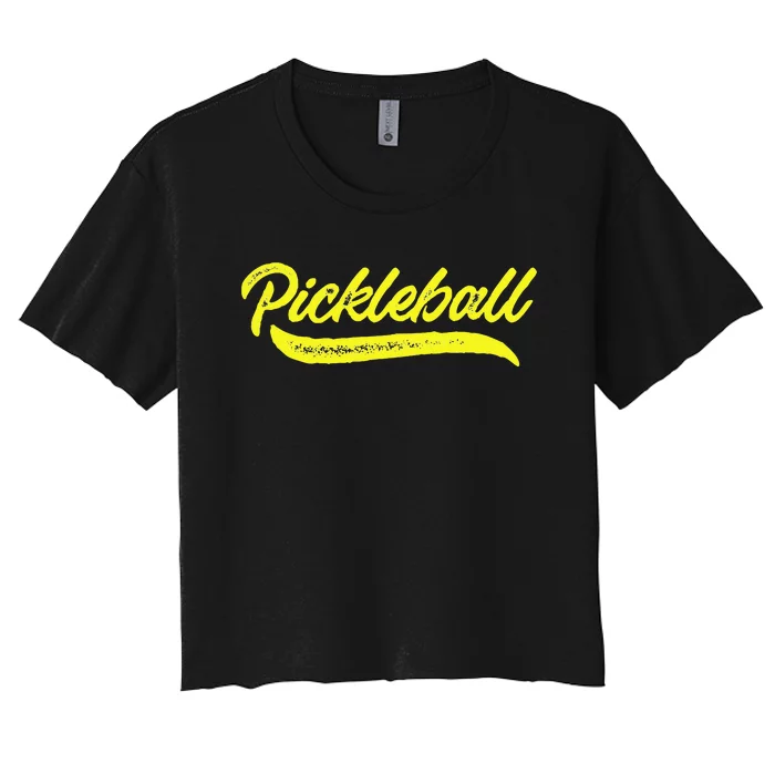 Pickleball Squad Match Retro Vintage Pickleball Women's Crop Top Tee