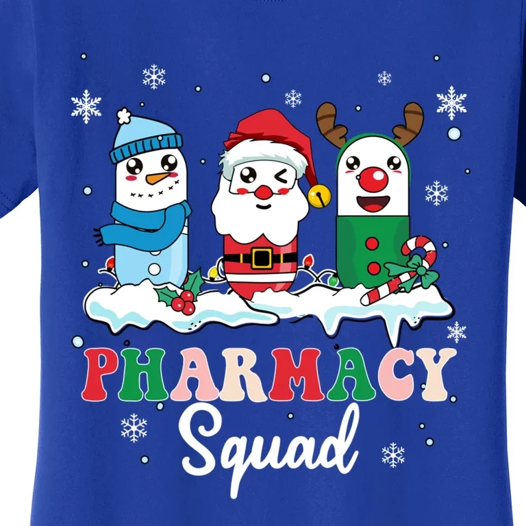 Pharmacy Squad Medicine Pills With Santa Snow Reindeer Meaningful Gift Women's T-Shirt