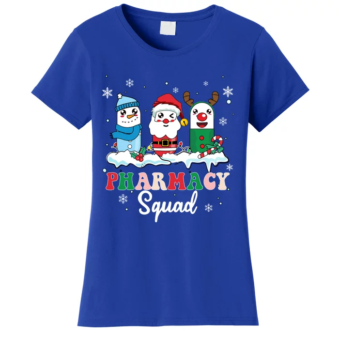 Pharmacy Squad Medicine Pills With Santa Snow Reindeer Meaningful Gift Women's T-Shirt