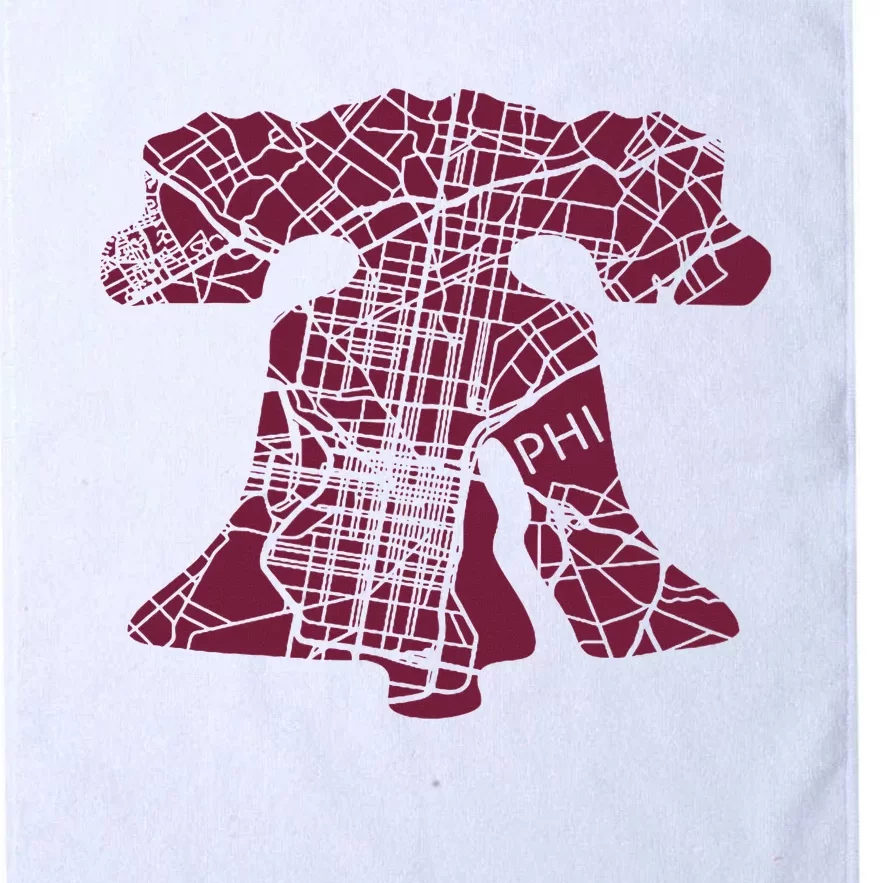 Philadelphia Street Map Liberty Bell Vintage Maroon Platinum Collection Golf Towel