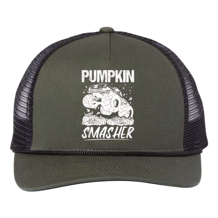 Pumpkin Smasher Monster Truck Pumpkin Halloween Party Great Gift Retro Rope Trucker Hat Cap