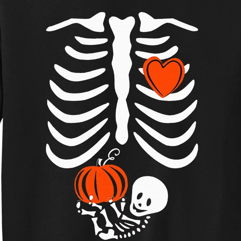 Pregnant Skeleton Mom Halloween Pregnancy Baby Announcement Sweatshirt