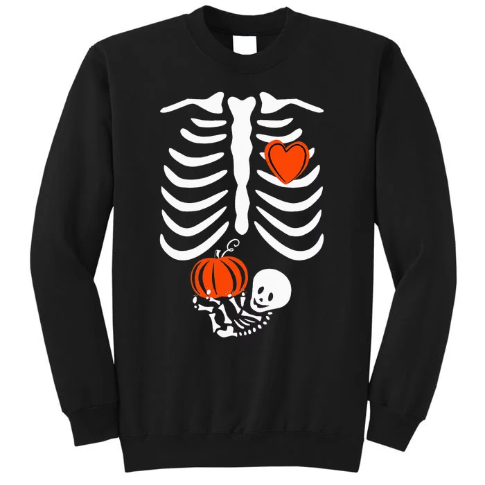 Pregnant Skeleton Mom Halloween Pregnancy Baby Announcement Sweatshirt