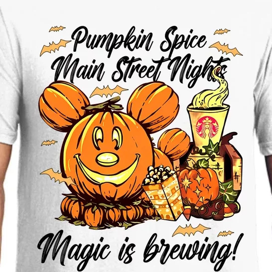 Pumpkin Spice & Main Street Nights Magic Is Brewing Pumkin Coffee Pajama Set