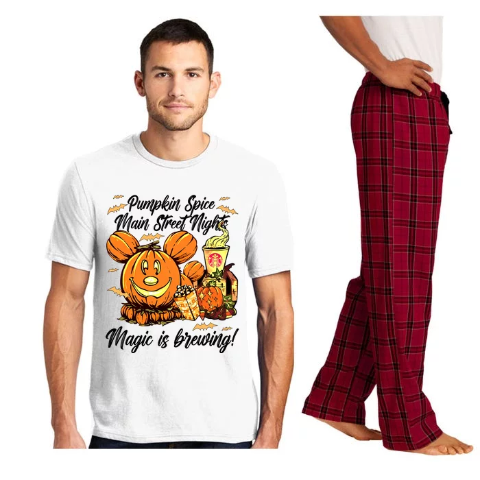 Pumpkin Spice & Main Street Nights Magic Is Brewing Pumkin Coffee Pajama Set