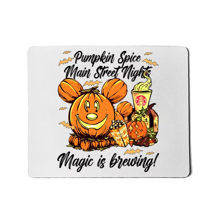 Pumpkin Spice & Main Street Nights Magic Is Brewing Pumkin Coffee Mousepad