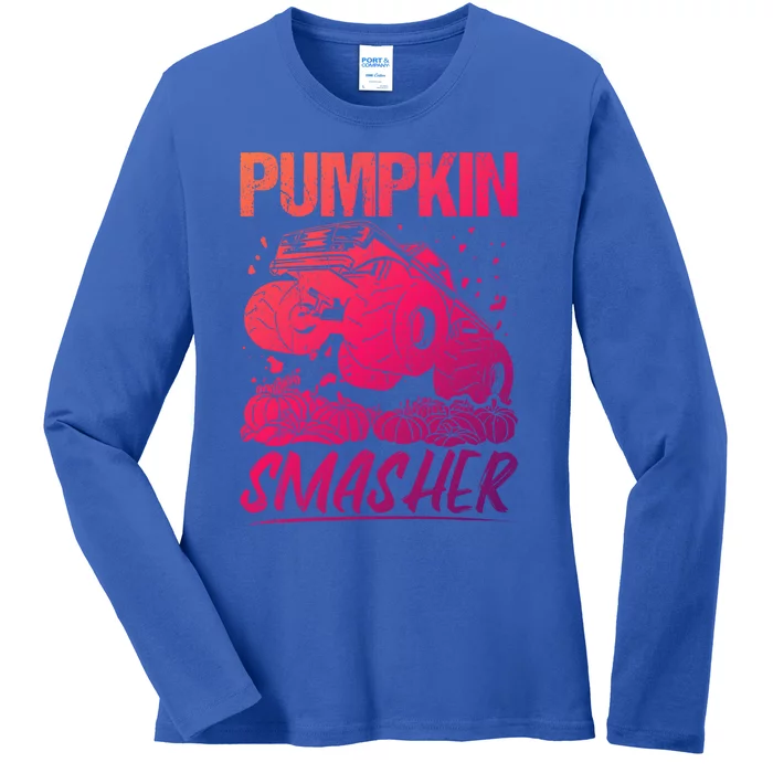 Pumpkin Smasher Monster Truck Pumpkin Halloween Party Great Gift Ladies Long Sleeve Shirt