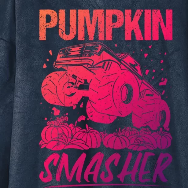 Pumpkin Smasher Monster Truck Pumpkin Halloween Party Great Gift Hooded Wearable Blanket