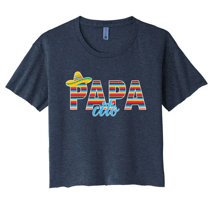 Papacito Serape Mexican Sombrero Cinco De Mayo Women's Crop Top Tee