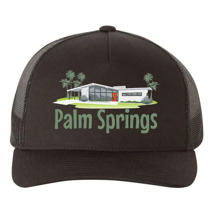 Palm Springs Mid Century Modern House Yupoong Adult 5-Panel Trucker Hat