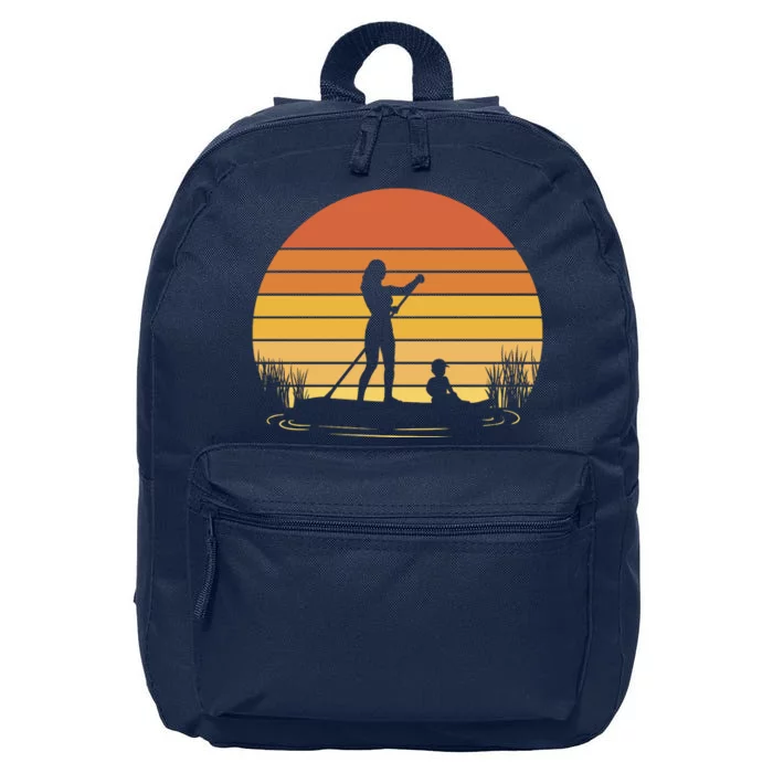 Paddle Surf Mother And Child Sunset 16 in Basic Backpack