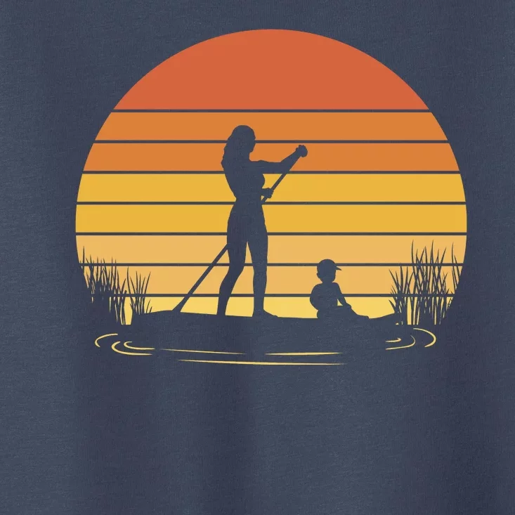 Paddle Surf Mother And Child Sunset Toddler T-Shirt