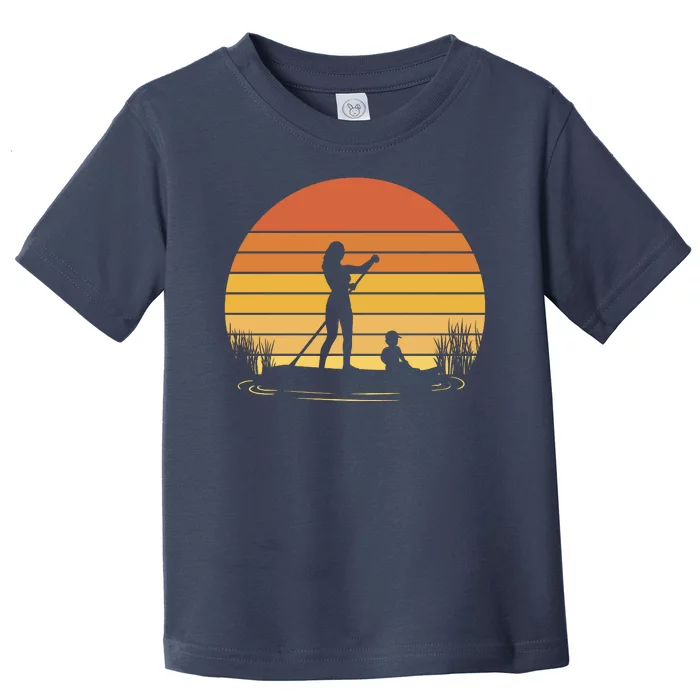 Paddle Surf Mother And Child Sunset Toddler T-Shirt