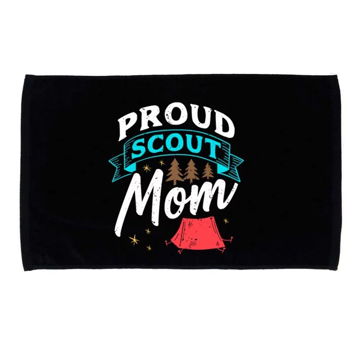 Proud Scout Mom Cool Gift Scouting Camping Mother's Day Funny Gift Microfiber Hand Towel