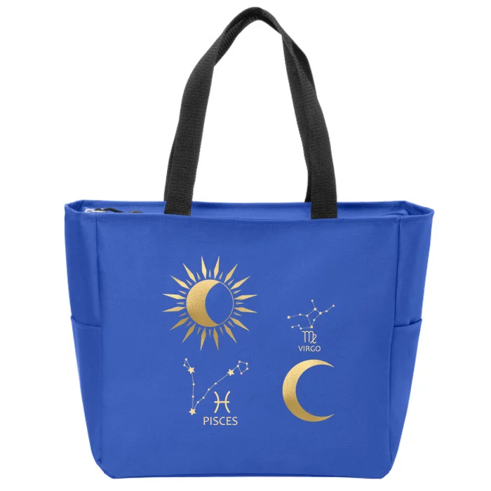 Pisces Sunvirgo Moon Zodiac Gift Zip Tote Bag