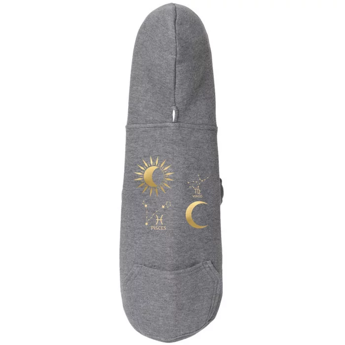 Pisces Sunvirgo Moon Zodiac Gift Doggie 3-End Fleece Hoodie