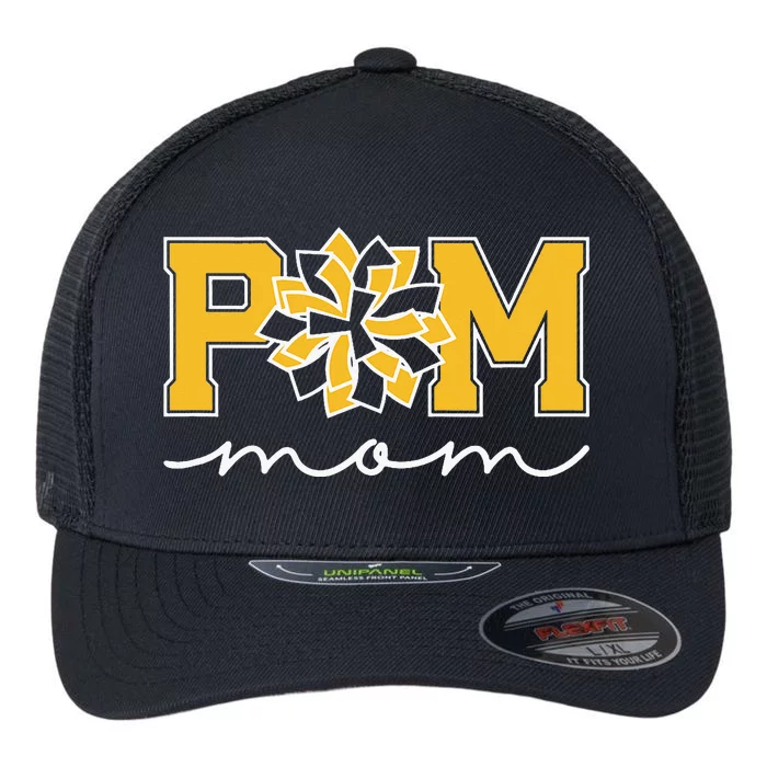 Pom Squad Mom For Dance Cheer Spirit Squad Flexfit Unipanel Trucker Cap