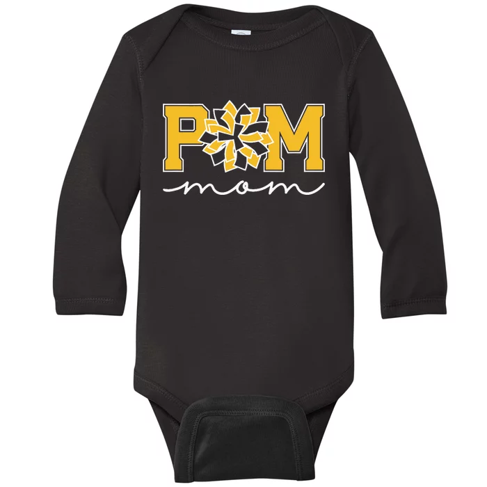 Pom Squad Mom For Dance Cheer Spirit Squad Baby Long Sleeve Bodysuit