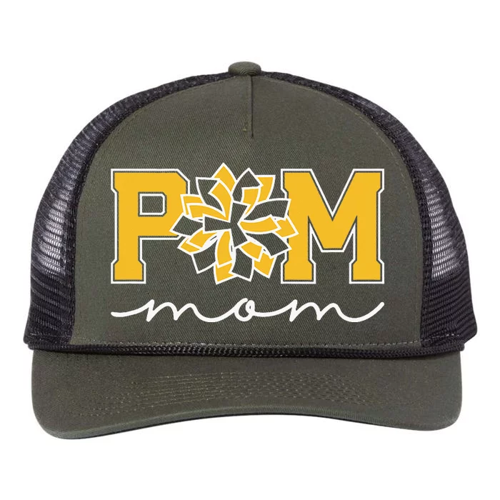 Pom Squad Mom For Dance Cheer Spirit Squad Retro Rope Trucker Hat Cap