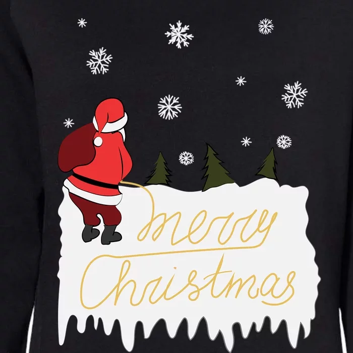 Peeing Santa Merry Christmas Ugly Christmas Xmas Funny Gift Womens California Wash Sweatshirt