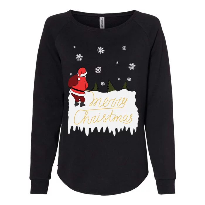 Peeing Santa Merry Christmas Ugly Christmas Xmas Funny Gift Womens California Wash Sweatshirt