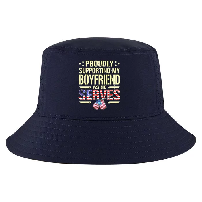 Proudly Supporting My Friend As He Serves Army Friend Great Gift Cool Comfort Performance Bucket Hat