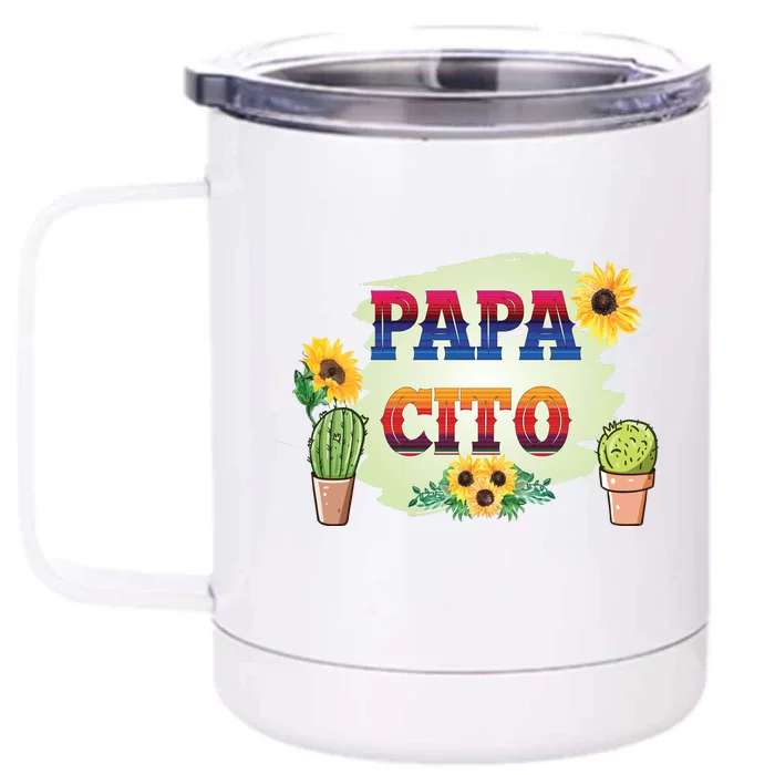 Papacito Serape Mexican Sombrero Cinco De Mayo Front & Back 12oz Stainless Steel Tumbler Cup