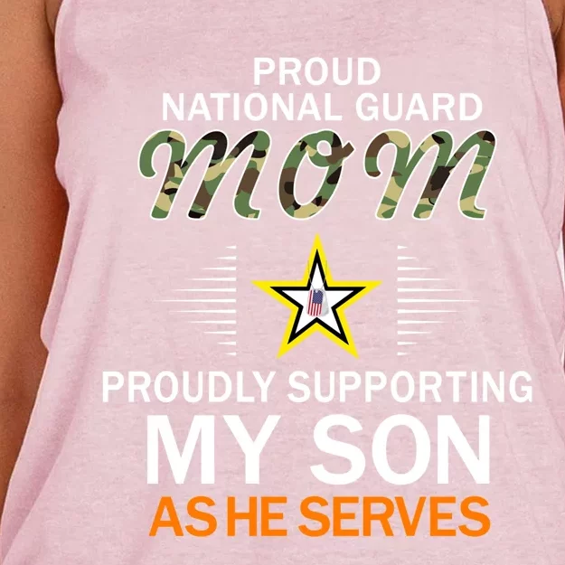 Proudly Supporting My Sonmeaningful Giftproud National Guard Mom Army Gift Women's Knotted Racerback Tank