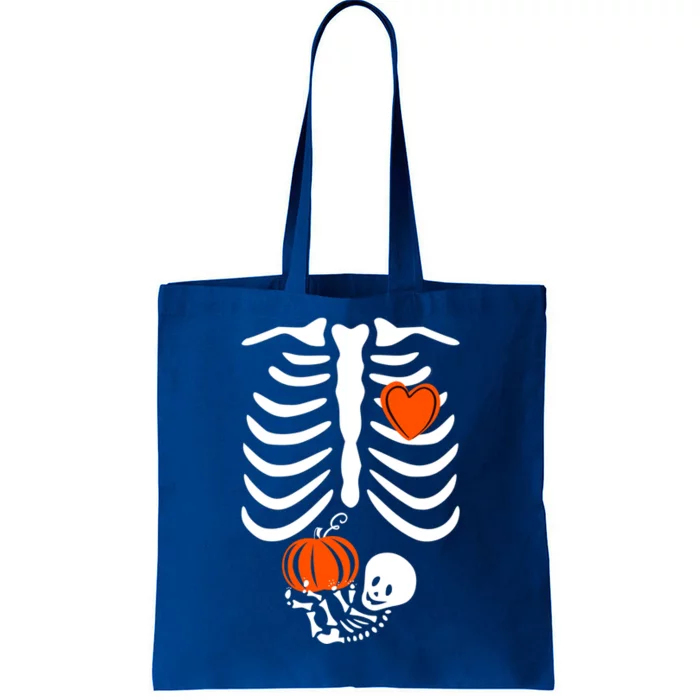 Pregnant Skeleton Mom Halloween Pregnancy Announcet Gift Tote Bag