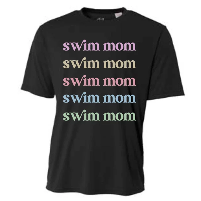 Proud Swim Mom Swim Mother Of A Swimmer Mama Great Gift Cooling Performance Crew T-Shirt