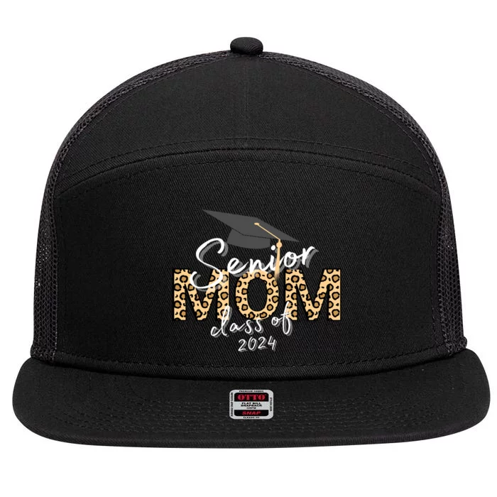 Proud Senior Mom Class Of 2024 7 Panel Mesh Trucker Snapback Hat