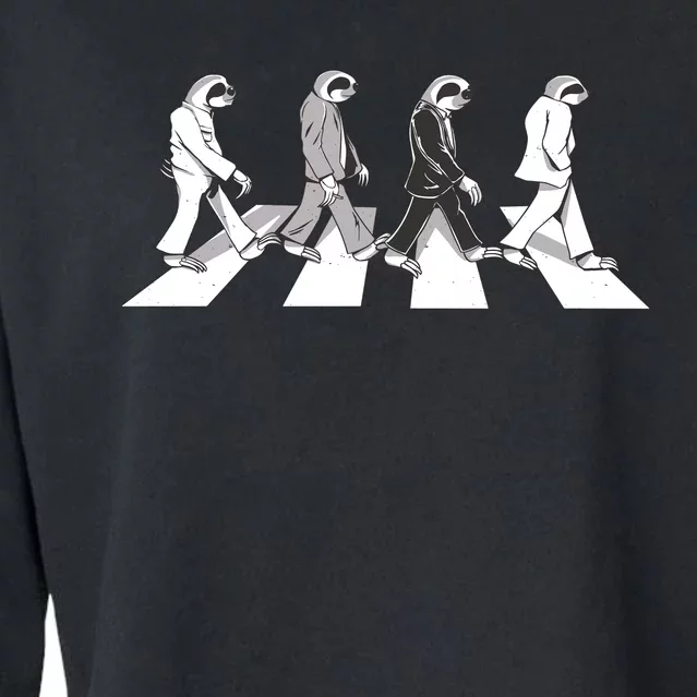 Parody Sloths Music Cropped Pullover Crew