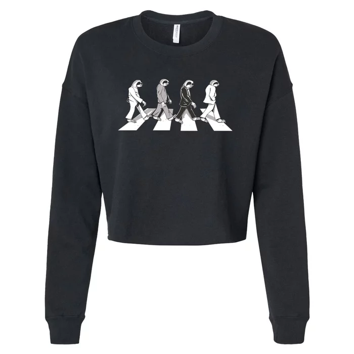 Parody Sloths Music Cropped Pullover Crew