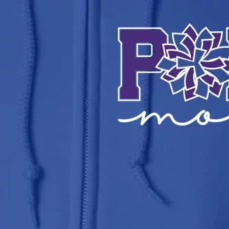 Pom Squad Mom For Dance Cheer Spirit Squad Purple Gift Full Zip Hoodie