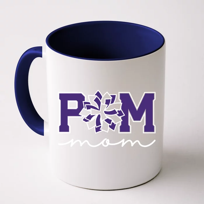 Pom Squad Mom For Dance Cheer Spirit Squad Purple Gift Front & Back Coffee Mug