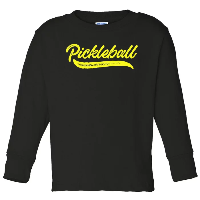 Pickleball Squad Match Retro Vintage Pickleball Toddler Long Sleeve Shirt