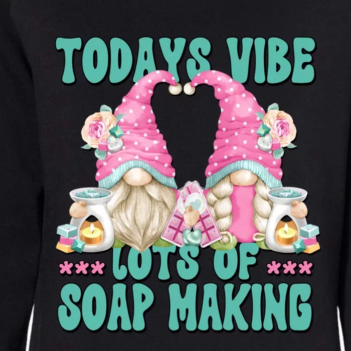 Pink Soap Maker Gnome Quote Todays Vibes Lots Of Soap Making Gift Womens California Wash Sweatshirt