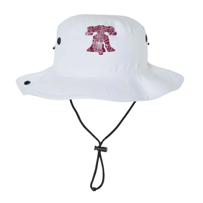 Philadelphia Street Map Liberty Bell Vintage Maroon Legacy Cool Fit Booney Bucket Hat