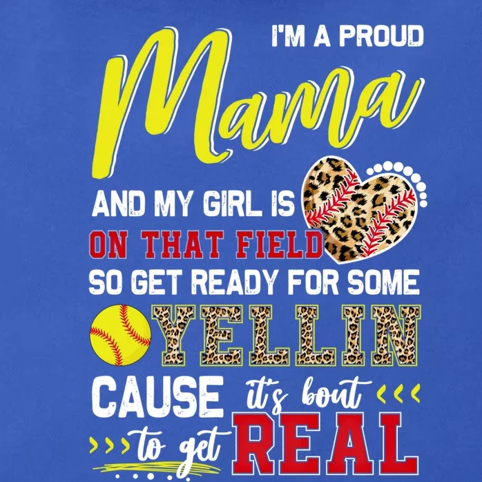 Proud Softball Mama Softball Family Matching Gift Zip Tote Bag