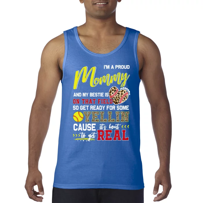 Proud Softball Mommy Softball Family Matching Cool Gift Tank Top